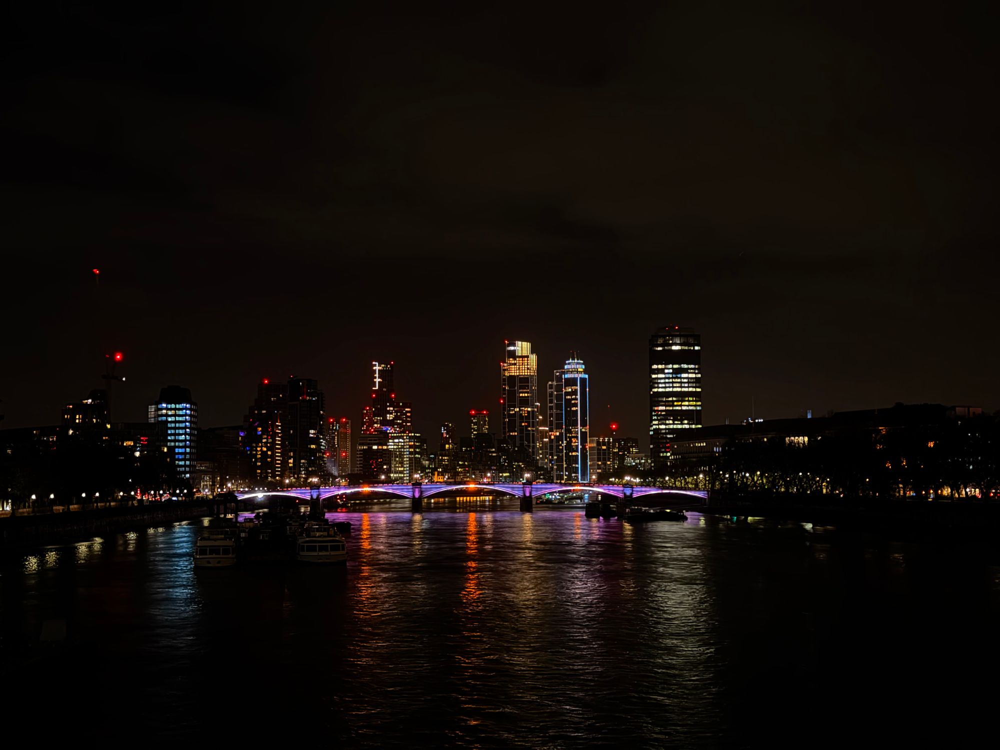 London skyline at night